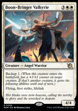 Boon-Bringer Valkyrie (Promo Pack) [March of the Machine Promos] | The Clever Kobold