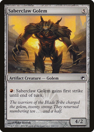 Saberclaw Golem [Scars of Mirrodin] | The Clever Kobold