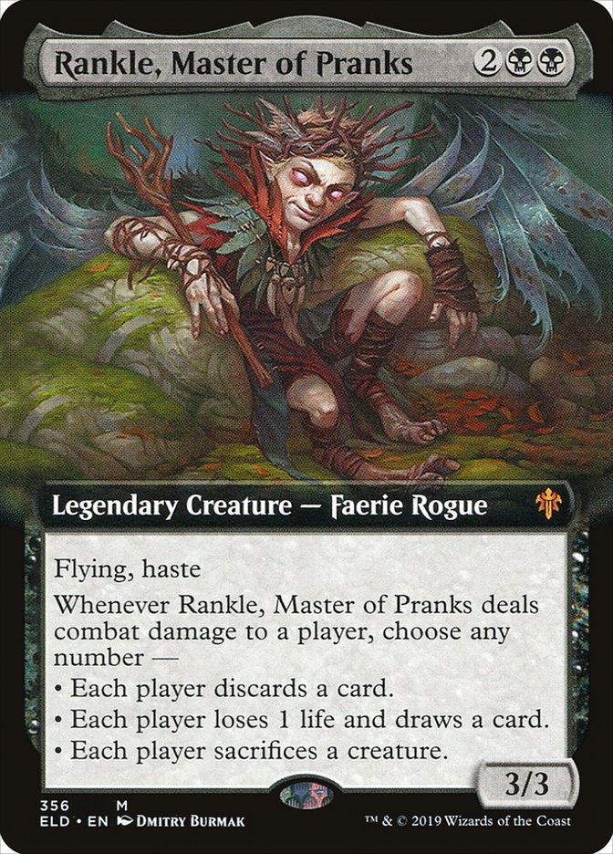 Rankle, Master of Pranks (Extended Art) [Throne of Eldraine] | The Clever Kobold