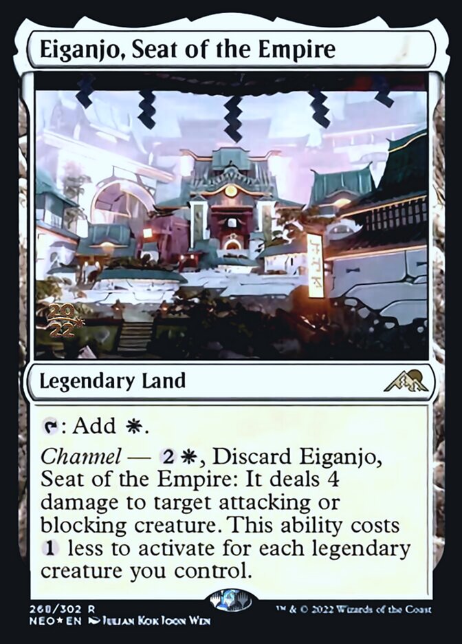 Eiganjo, Seat of the Empire [Kamigawa: Neon Dynasty Prerelease Promos] | The Clever Kobold