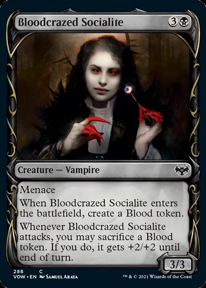 Bloodcrazed Socialite (Showcase Fang Frame) [Innistrad: Crimson Vow] | The Clever Kobold