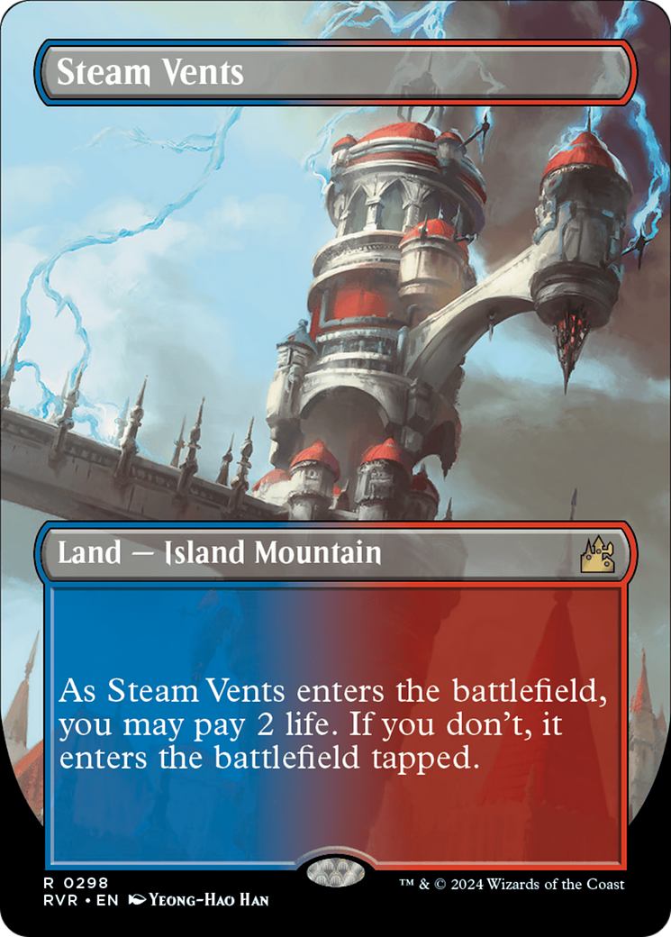 Steam Vents (Borderless) [Ravnica Remastered] | The Clever Kobold