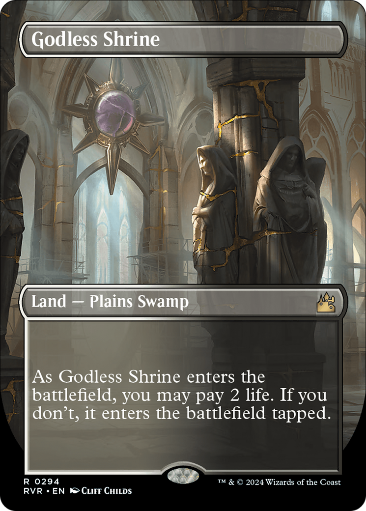 Godless Shrine (Borderless) [Ravnica Remastered] | The Clever Kobold