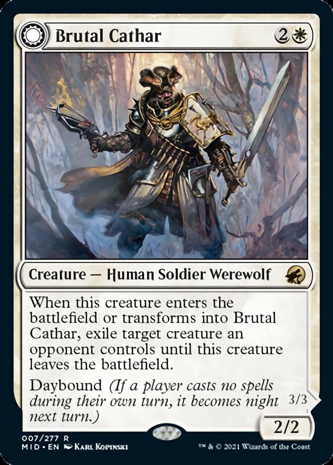 Brutal Cathar // Moonrage Brute [Innistrad: Midnight Hunt] | The Clever Kobold