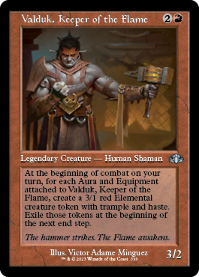 Valduk, Keeper of the Flame (Retro) [Dominaria Remastered] | The Clever Kobold