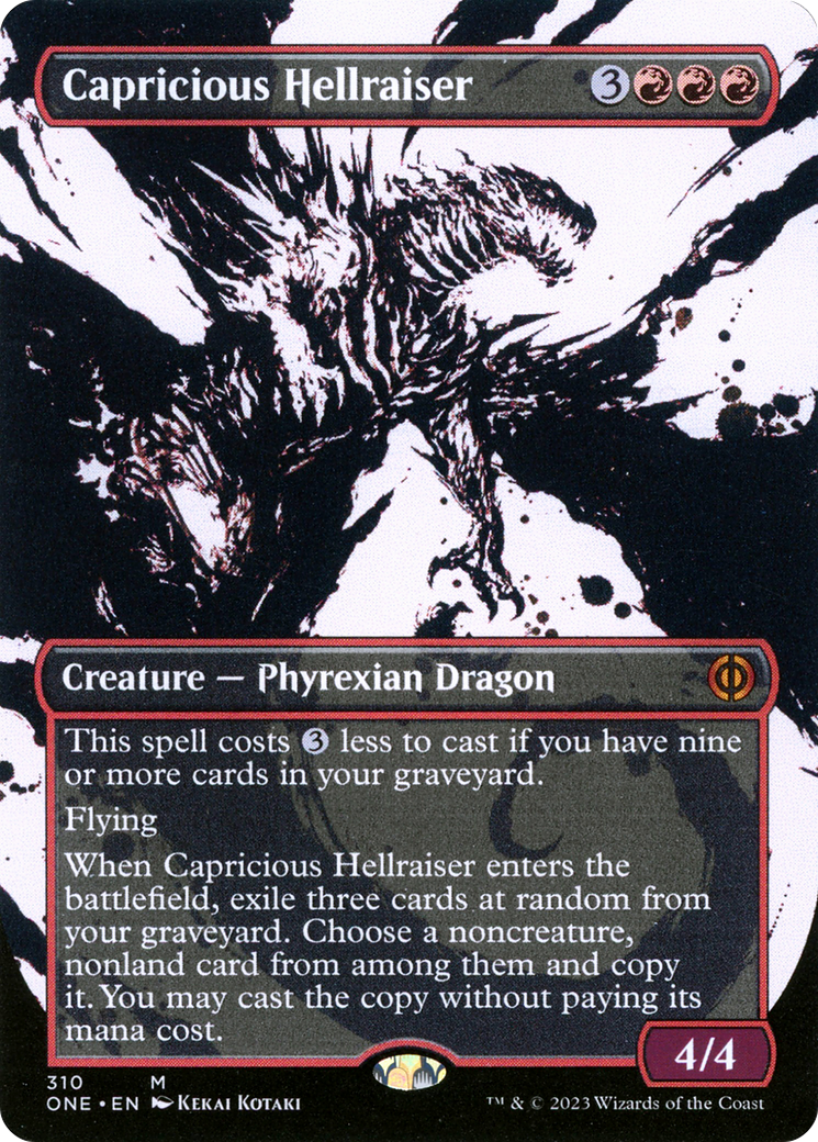 Capricious Hellraiser (Borderless Ichor) [Phyrexia: All Will Be One] | The Clever Kobold