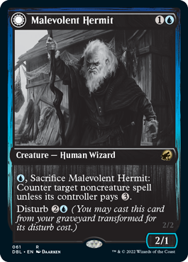 Malevolent Hermit // Benevolent Geist [Innistrad: Double Feature] | The Clever Kobold