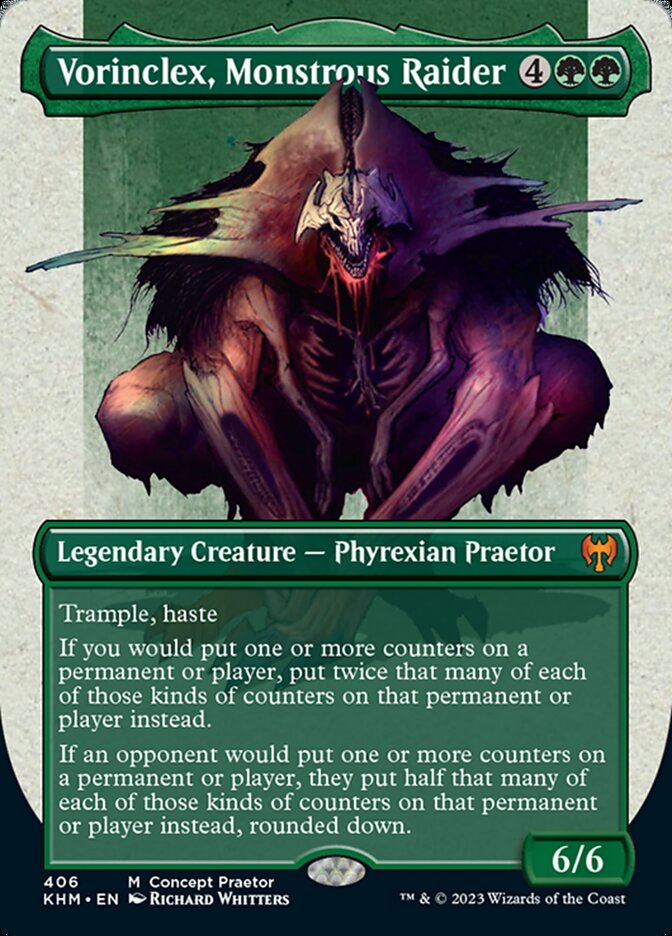 Vorinclex, Monstrous Raider (Borderless Concept Praetors) [Phyrexia: All Will Be One] | The Clever Kobold