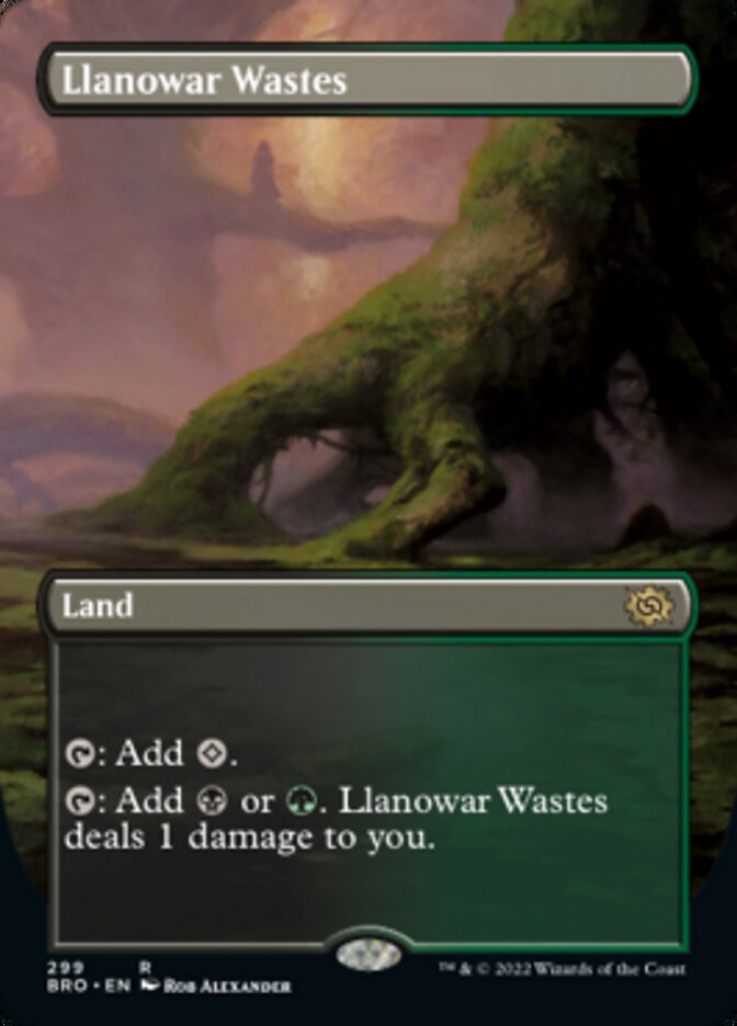 Llanowar Wastes (Borderless Alternate Art) [The Brothers' War] | The Clever Kobold