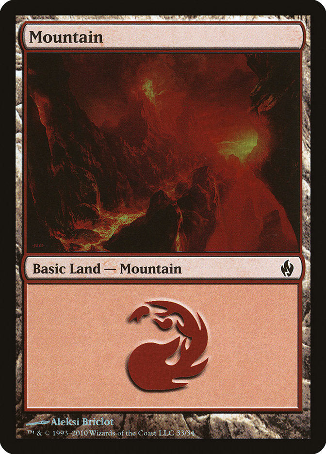 Mountain (33) [Premium Deck Series: Fire and Lightning] | The Clever Kobold