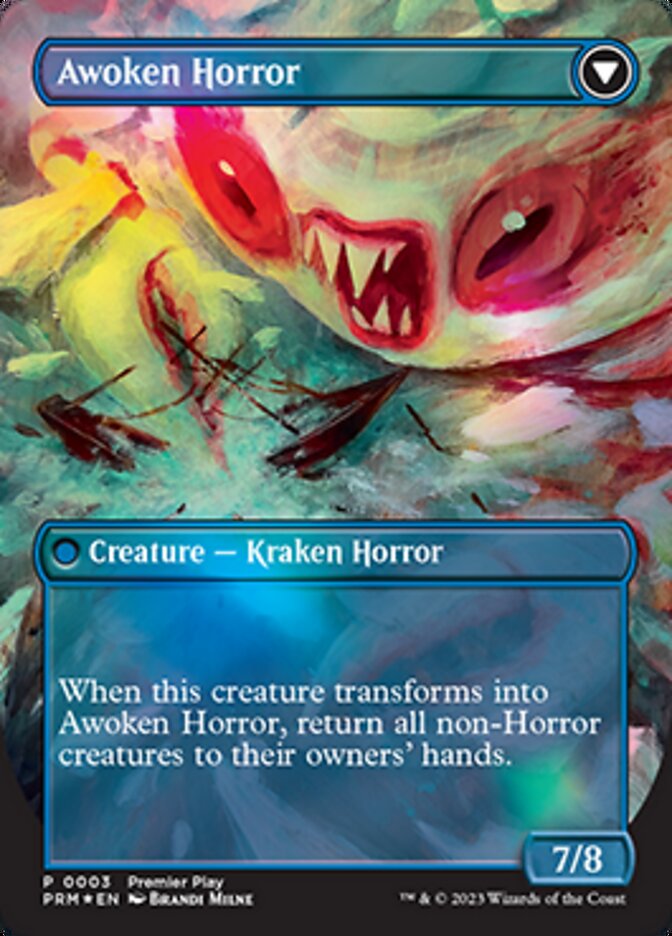 Thing in the Ice // Awoken Horror (Borderless Alternate Art) [Regional Championship Qualifiers 2023] | The Clever Kobold