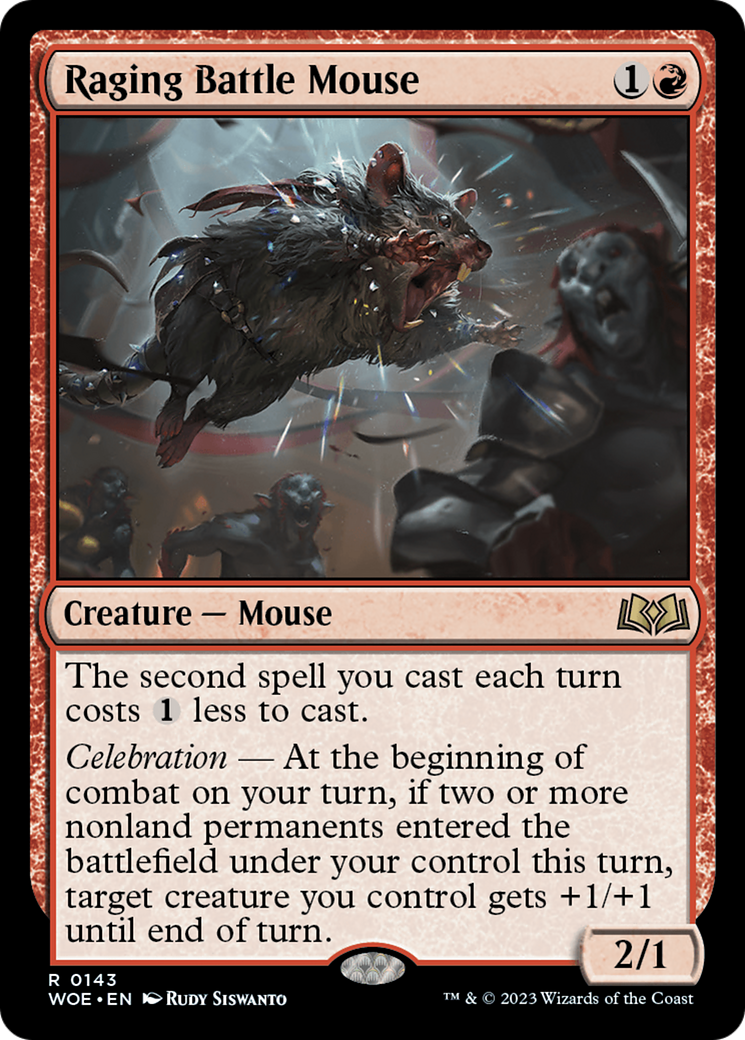 Raging Battle Mouse [Wilds of Eldraine] | The Clever Kobold