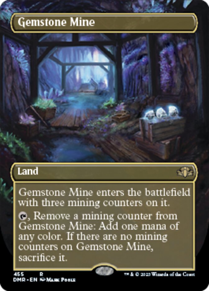 Gemstone Mine (Borderless Alternate Art) [Dominaria Remastered] | The Clever Kobold