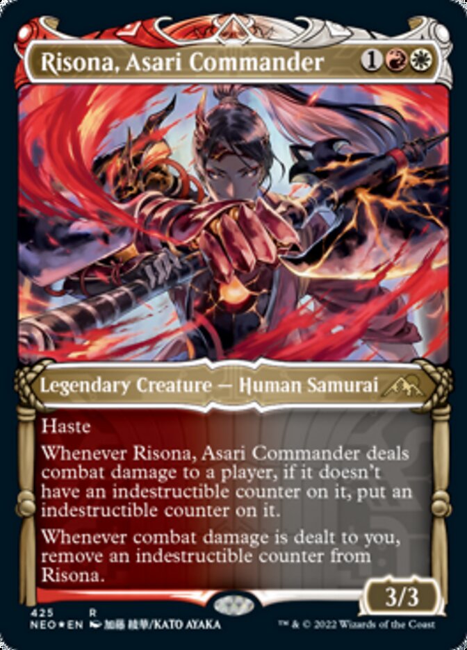 Risona, Asari Commander (Showcase) (Foil Etched) [Kamigawa: Neon Dynasty] | The Clever Kobold