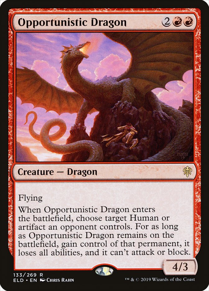 Opportunistic Dragon [Throne of Eldraine] | The Clever Kobold