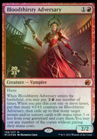 Bloodthirsty Adversary [Innistrad: Midnight Hunt Prerelease Promos] | The Clever Kobold