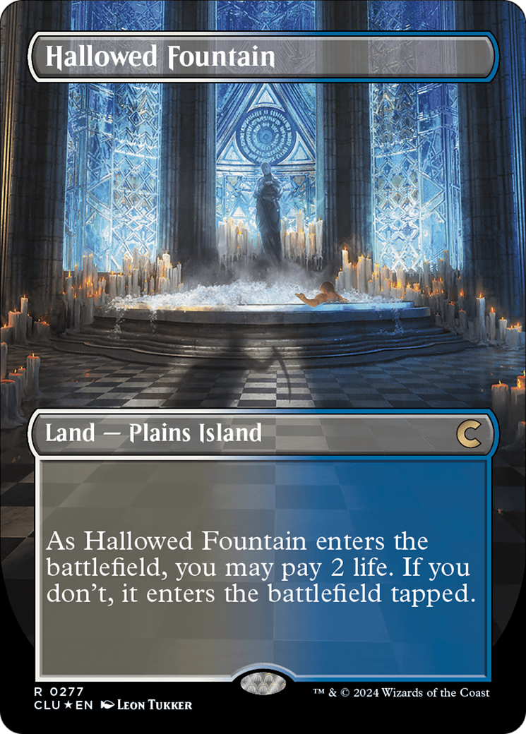 Hallowed Fountain (Borderless) [Ravnica: Clue Edition] | The Clever Kobold