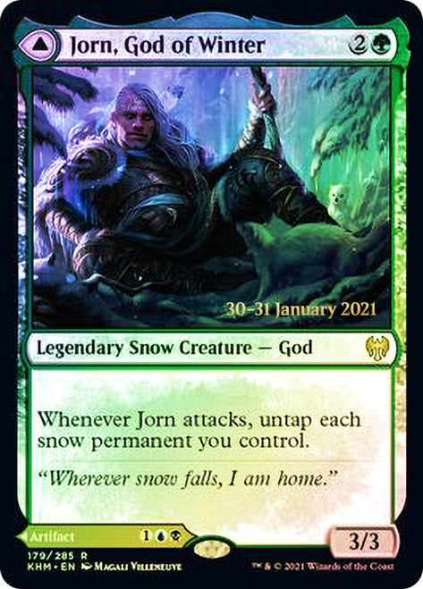 Jorn, God of Winter // Kaldring, the Rimestaff   [Kaldheim Prerelease Promos] | The Clever Kobold