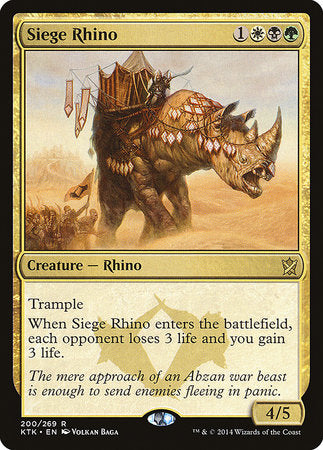 Siege Rhino [Khans of Tarkir] | The Clever Kobold