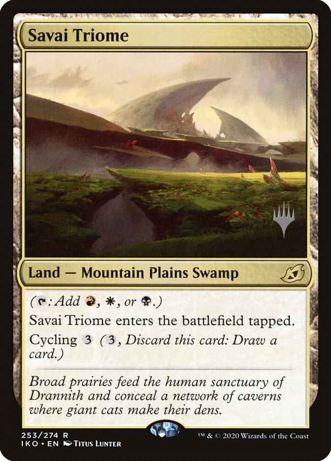 Savai Triome (Promo Pack) [Ikoria: Lair of Behemoths Promos] | The Clever Kobold