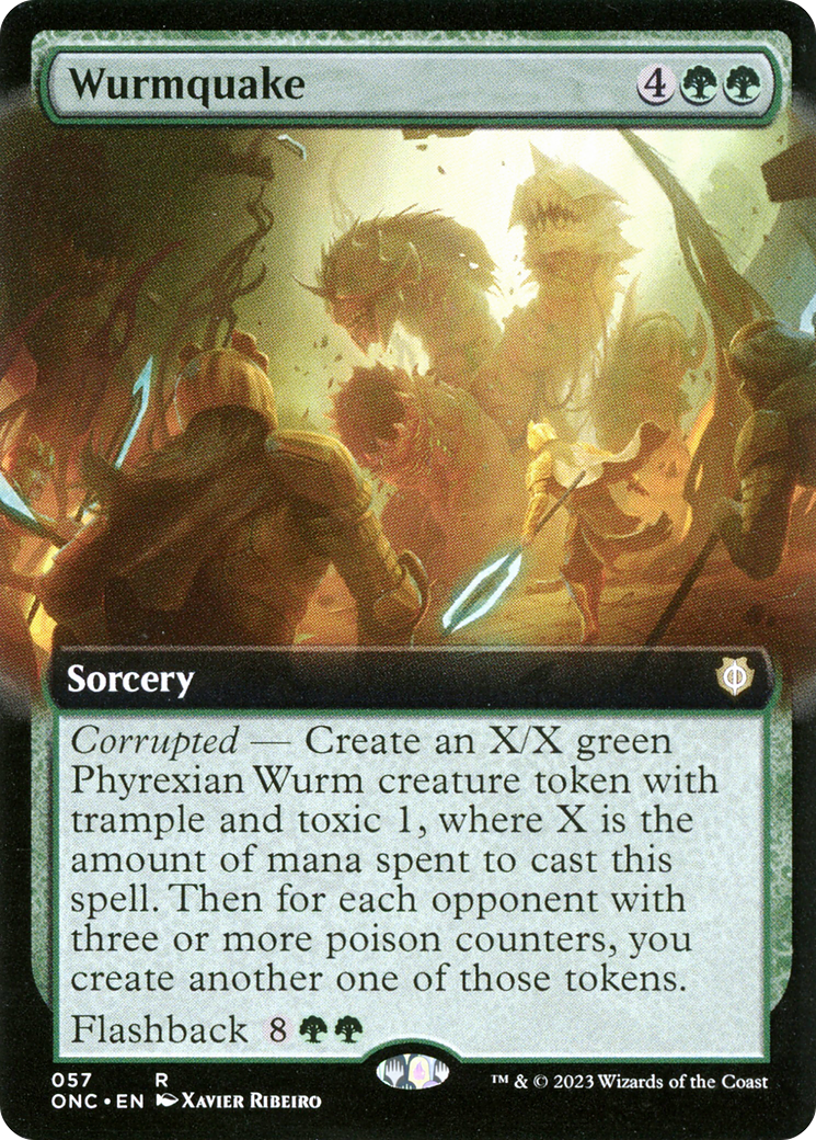 Wurmquake (Extended Art) [Phyrexia: All Will Be One Commander] | The Clever Kobold