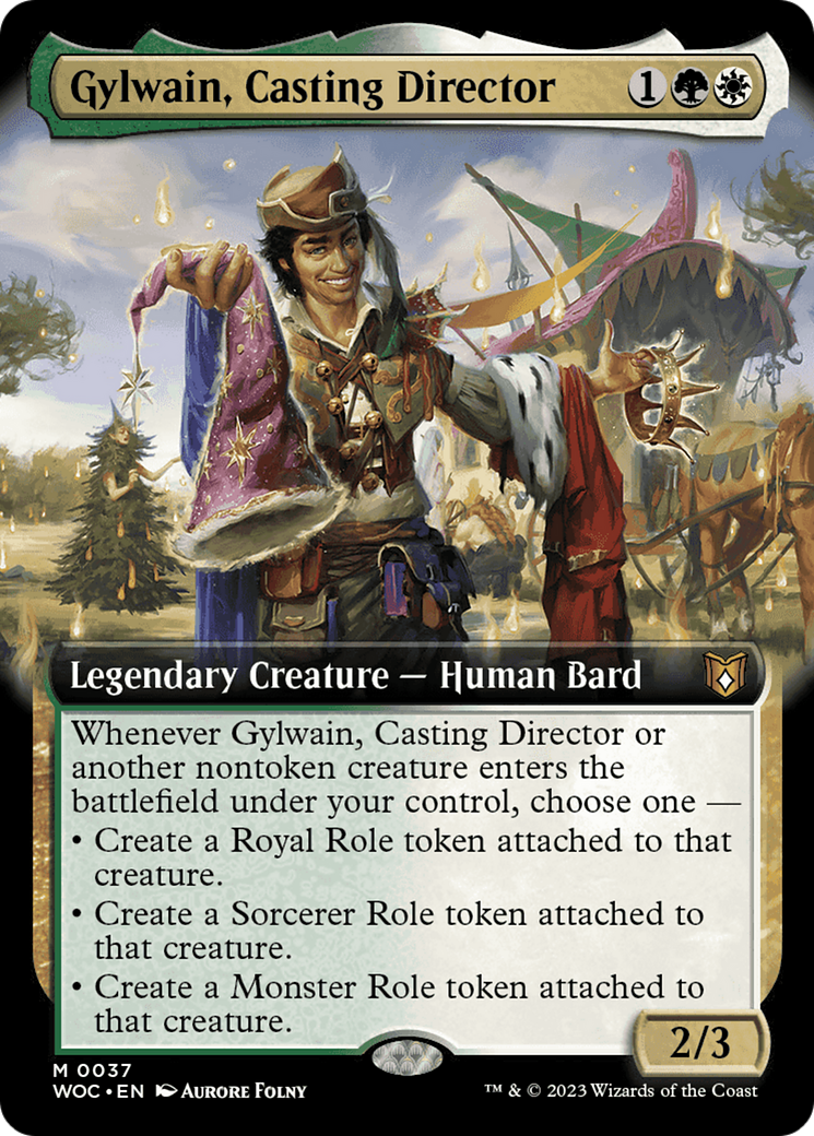 Gylwain, Casting Director (Extended Art) [Wilds of Eldraine Commander] | The Clever Kobold