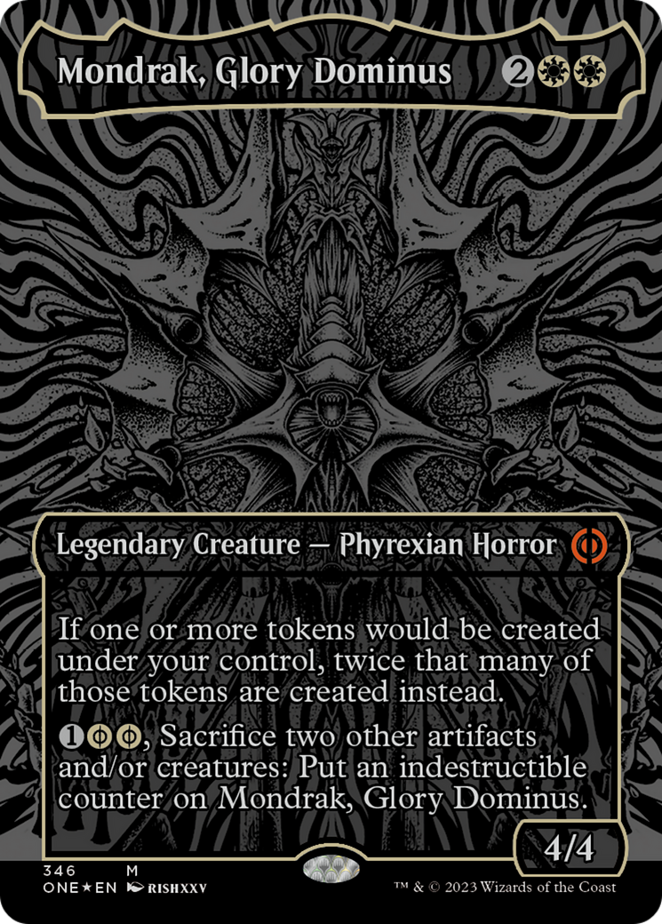 Mondrak, Glory Dominus (Oil Slick Raised Foil) [Phyrexia: All Will Be One] | The Clever Kobold