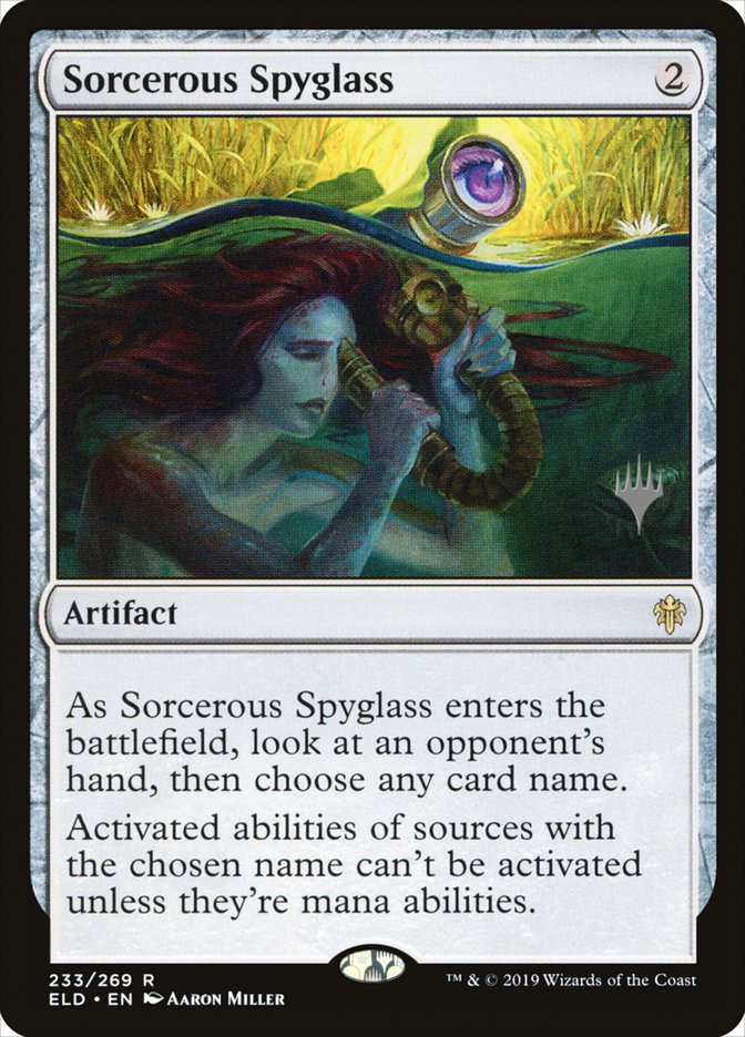 Sorcerous Spyglass (Promo Pack) [Throne of Eldraine Promos] | The Clever Kobold