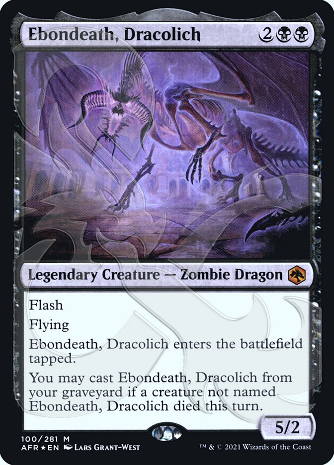 Ebondeath, Dracolich (Ampersand Promo) [Dungeons & Dragons: Adventures in the Forgotten Realms Promos] | The Clever Kobold