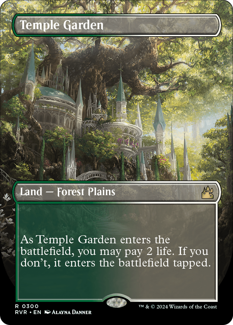 Temple Garden (Borderless) [Ravnica Remastered] | The Clever Kobold
