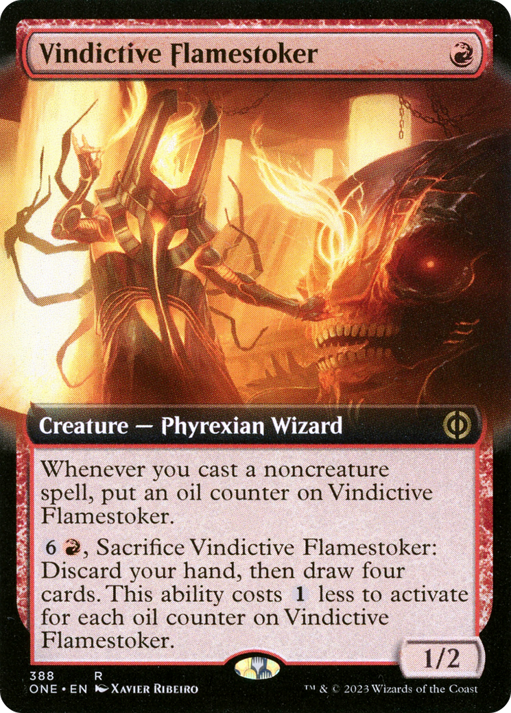 Vindictive Flamestoker (Extended Art) [Phyrexia: All Will Be One] | The Clever Kobold