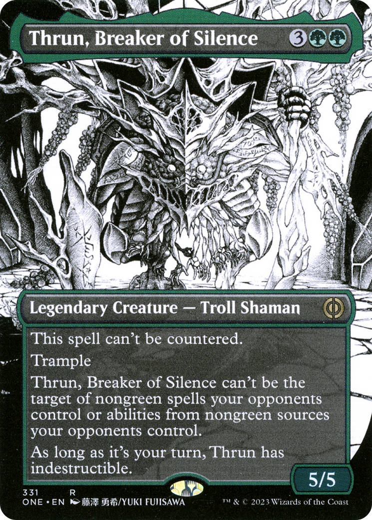 Thrun, Breaker of Silence (Borderless Manga) [Phyrexia: All Will Be One] | The Clever Kobold