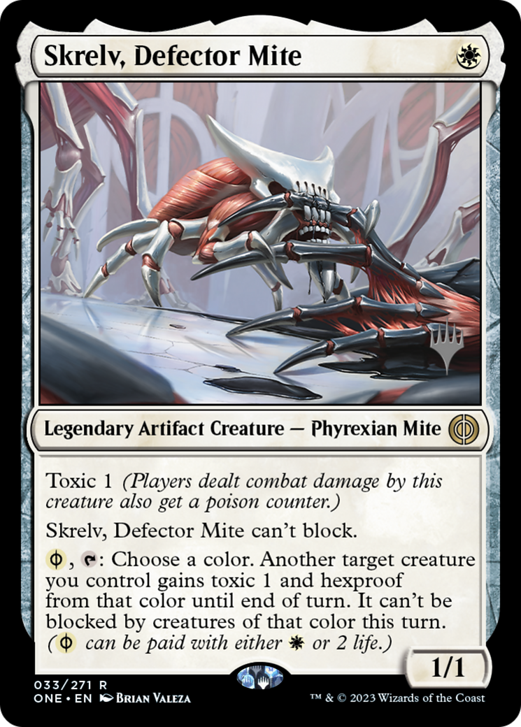 Skrelv, Defector Mite (Promo Pack) [Phyrexia: All Will Be One Promos] | The Clever Kobold