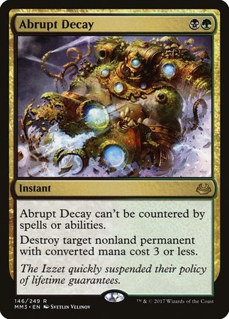 Abrupt Decay [Modern Masters 2017] | The Clever Kobold