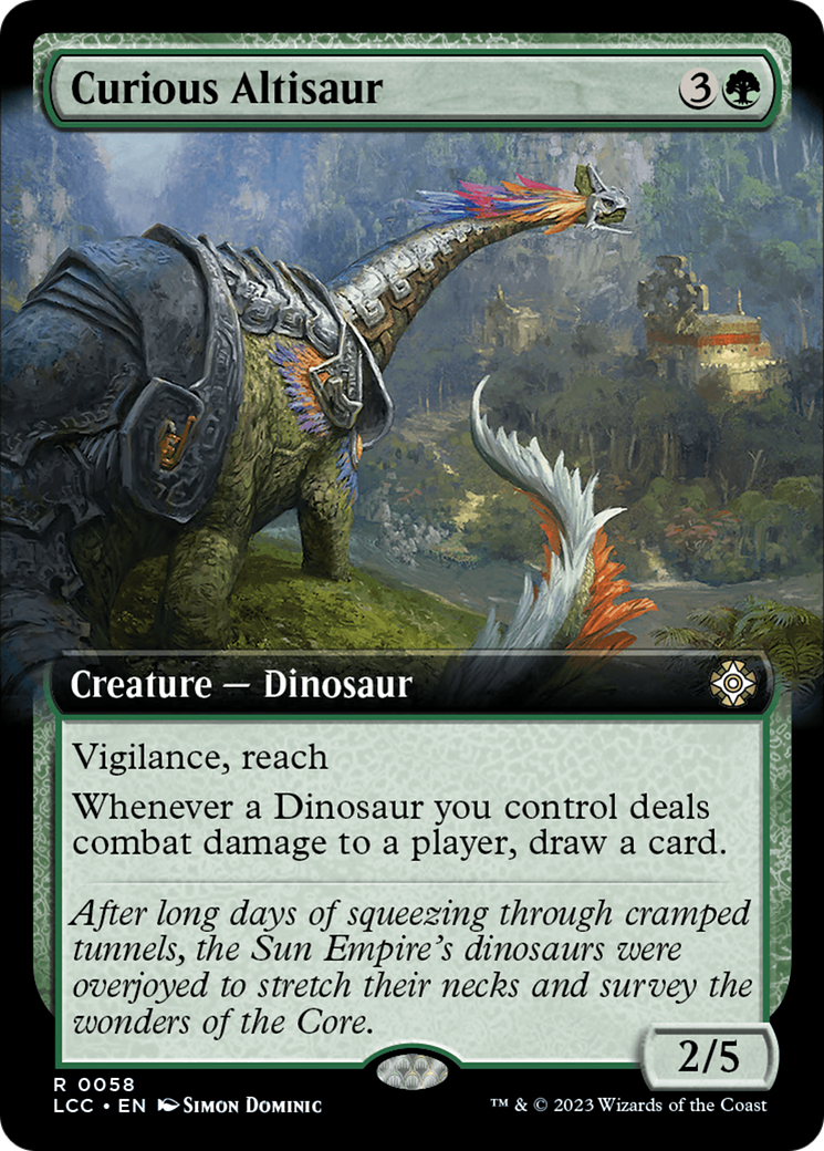 Curious Altisaur (Extended Art) [The Lost Caverns of Ixalan Commander] | The Clever Kobold