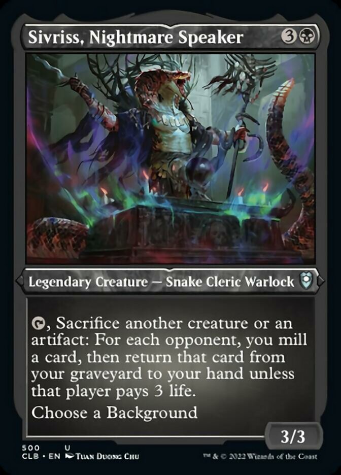 Sivriss, Nightmare Speaker (Foil Etched) [Commander Legends: Battle for Baldur's Gate] | The Clever Kobold