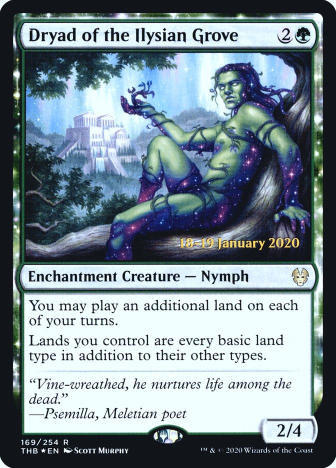 Dryad of the Ilysian Grove [Theros Beyond Death Prerelease Promos] | The Clever Kobold