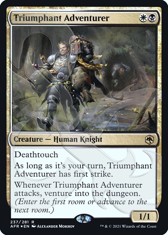 Triumphant Adventurer (Ampersand Promo) [Dungeons & Dragons: Adventures in the Forgotten Realms Promos] | The Clever Kobold