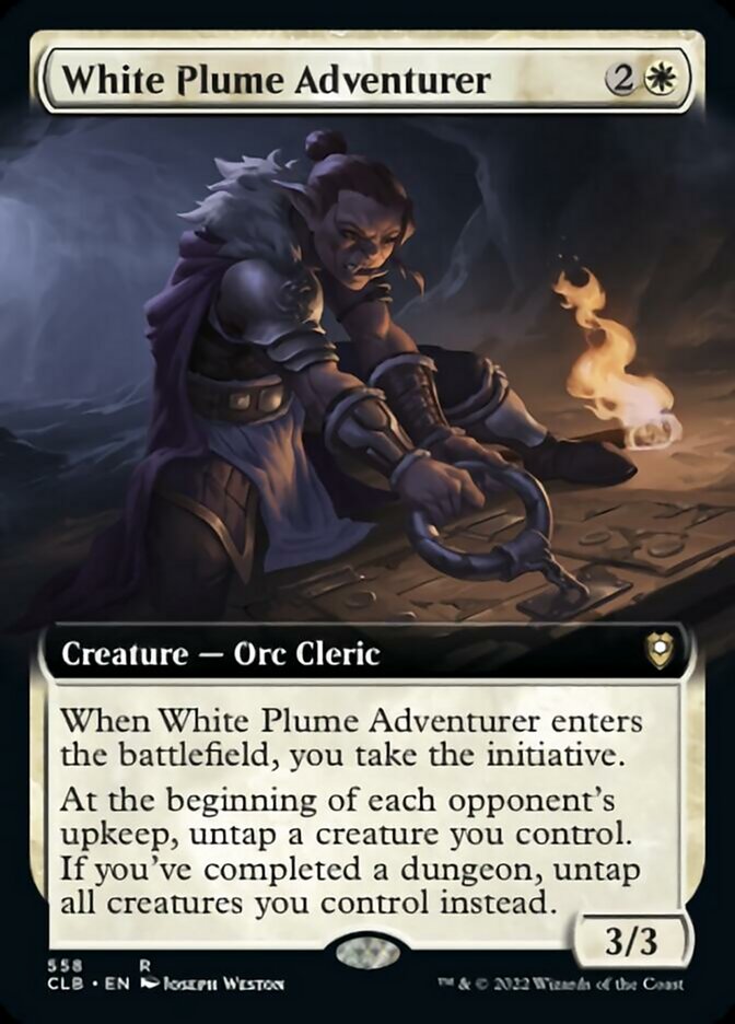 White Plume Adventurer (Extended Art) [Commander Legends: Battle for Baldur's Gate] | The Clever Kobold