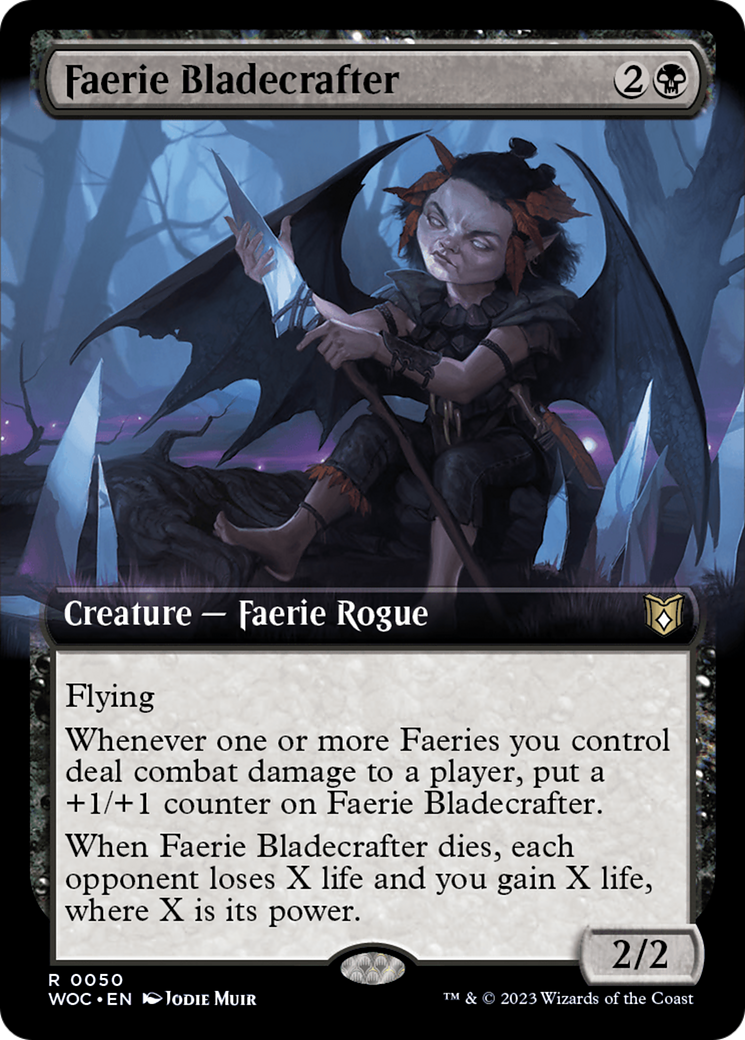 Faerie Bladecrafter (Extended Art) [Wilds of Eldraine Commander] | The Clever Kobold