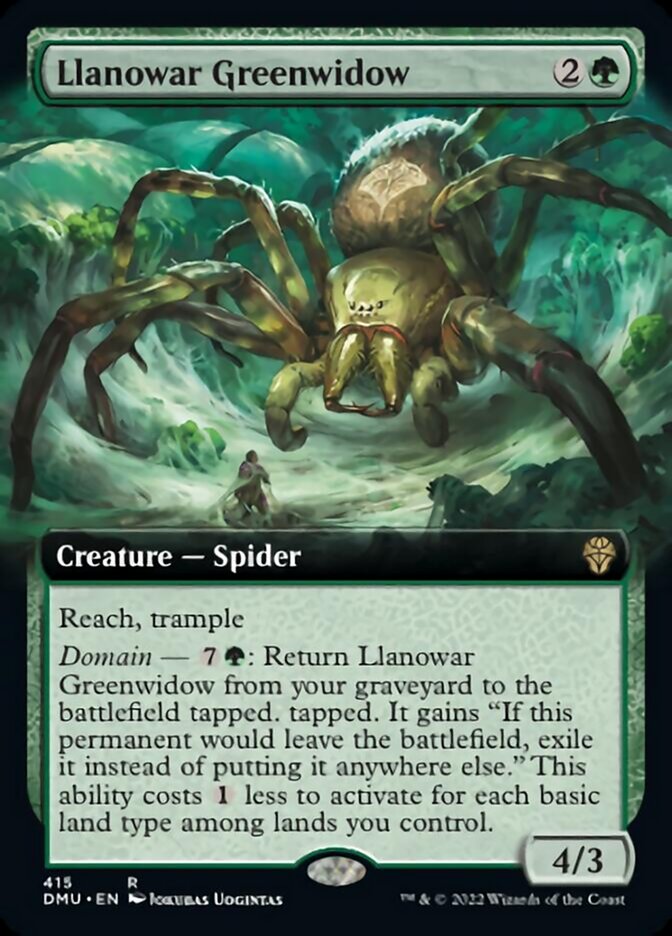 Llanowar Greenwidow (Extended Art) [Dominaria United] | The Clever Kobold