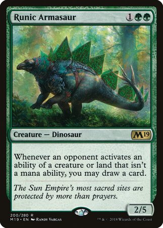 Runic Armasaur [Core Set 2019] | The Clever Kobold