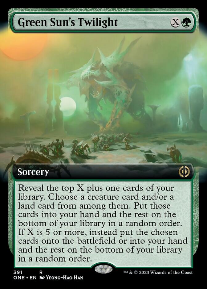 Green Sun's Twilight (Extended Art) [Phyrexia: All Will Be One] | The Clever Kobold