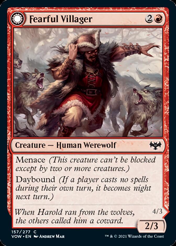 Fearful Villager // Fearsome Werewolf [Innistrad: Crimson Vow] | The Clever Kobold