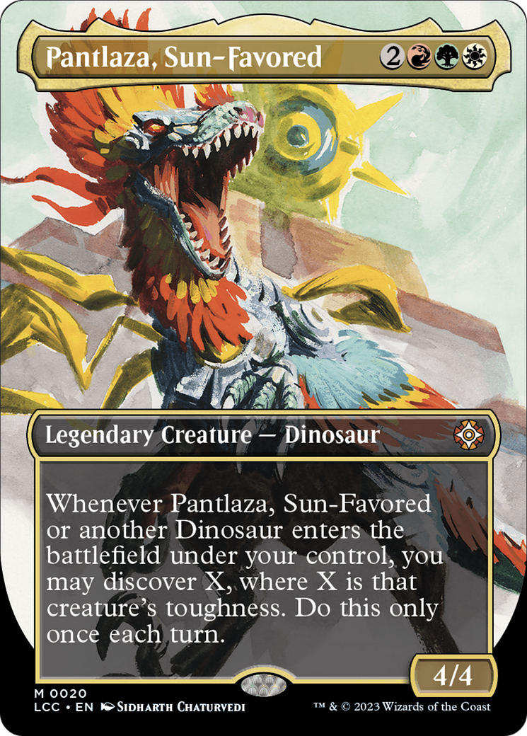 Pantlaza, Sun-Favored (Borderless) [The Lost Caverns of Ixalan Commander] | The Clever Kobold