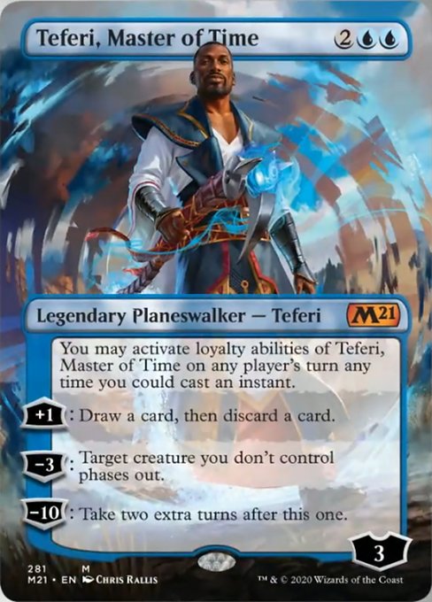 Teferi, Master of Time (Borderless) [Core Set 2021] | The Clever Kobold