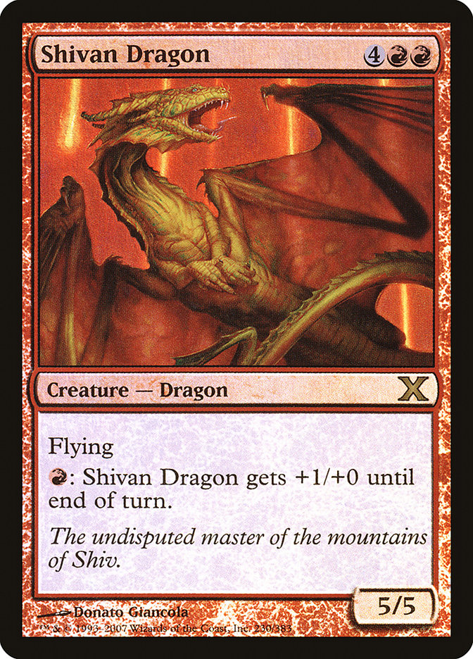 Shivan Dragon (Premium Foil) [Tenth Edition] | The Clever Kobold