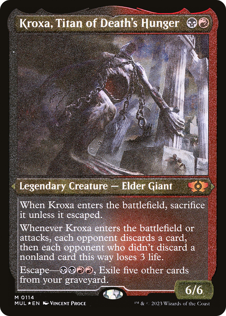 Kroxa, Titan of Death's Hunger (Foil Etched) [Multiverse Legends] | The Clever Kobold