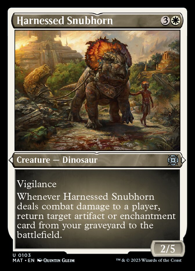 Harnessed Snubhorn (Foil Etched) [March of the Machine: The Aftermath] | The Clever Kobold