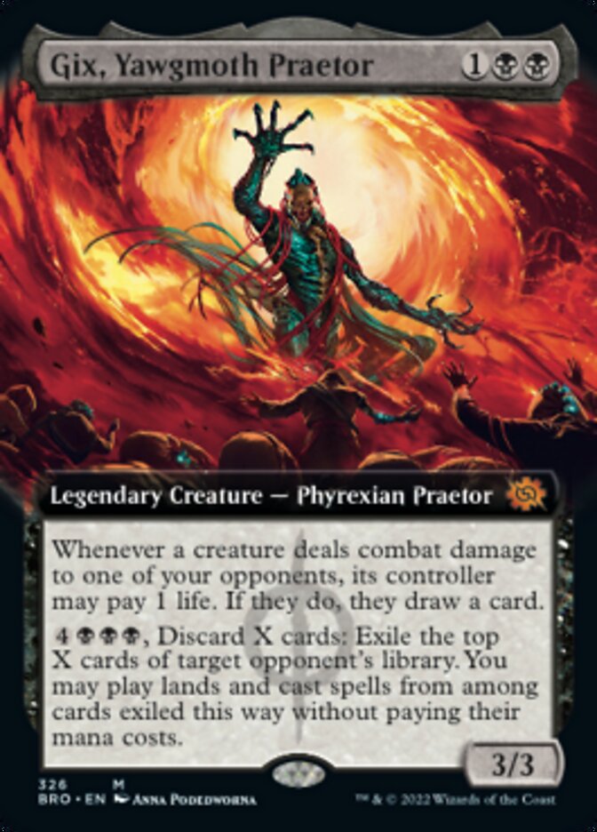 Gix, Yawgmoth Praetor (Extended Art) [The Brothers' War] | The Clever Kobold